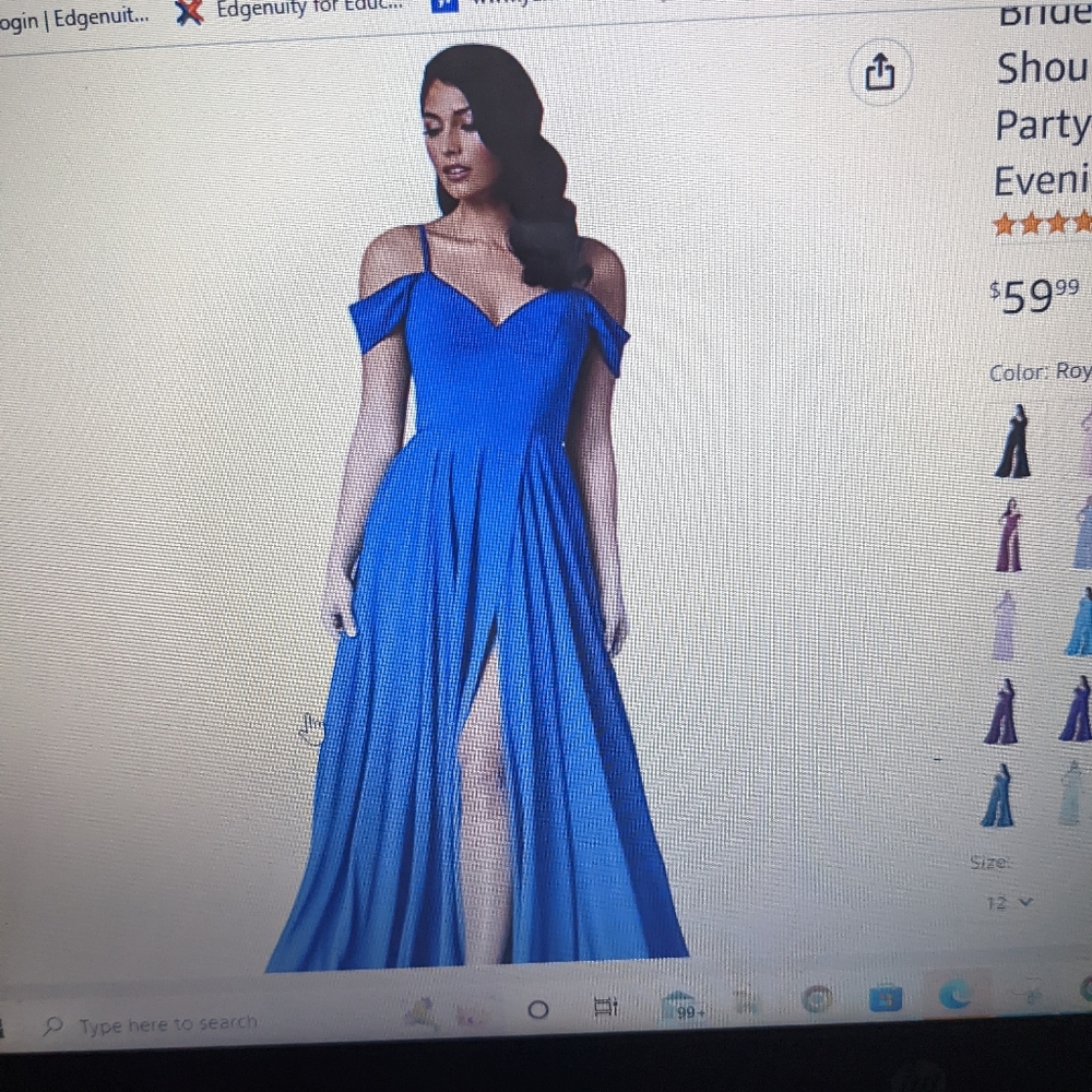 Royal blue, size 12, brand new bridesmaid dress